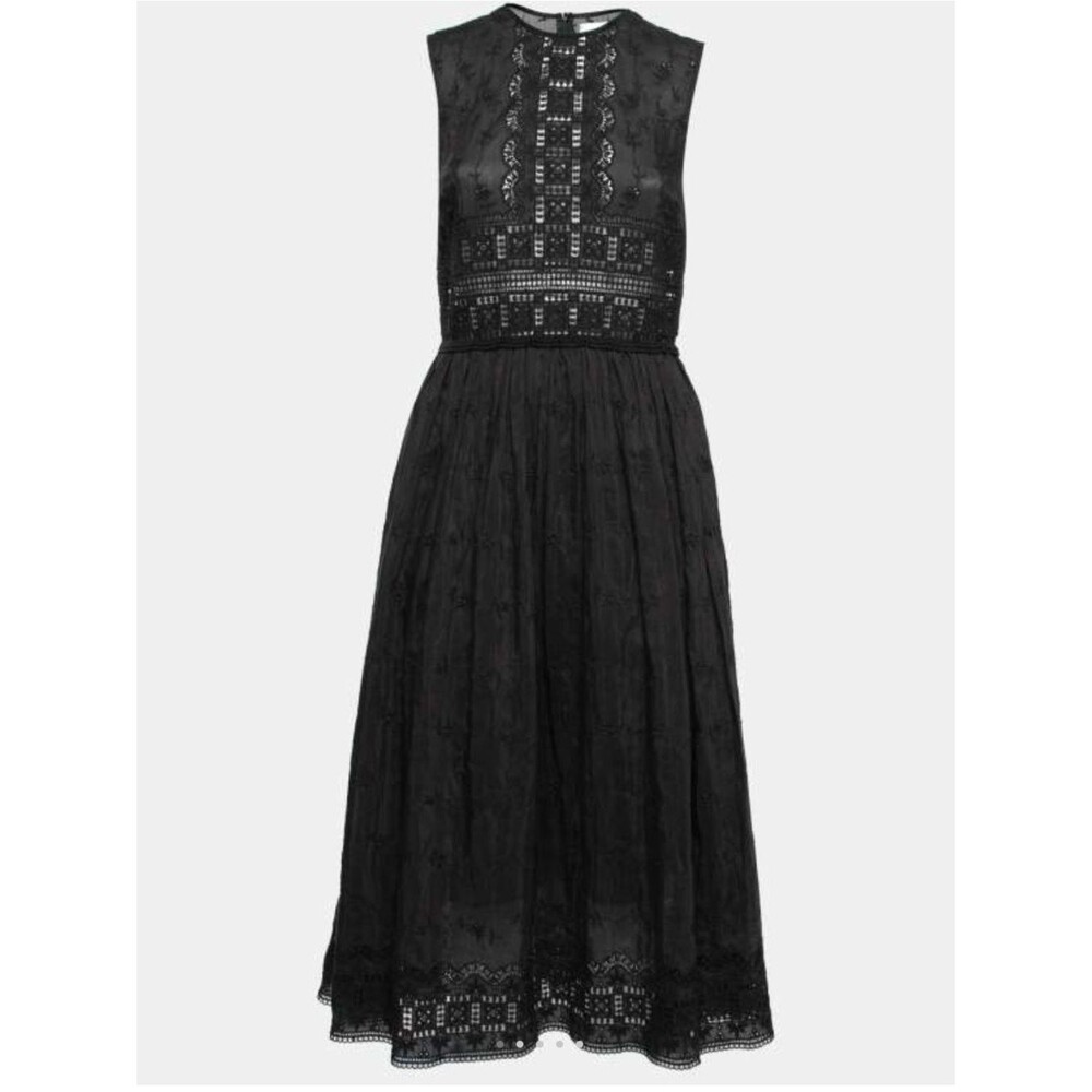 Zimmermann Black Sleeveless Lace Midi Dress SIZE 0